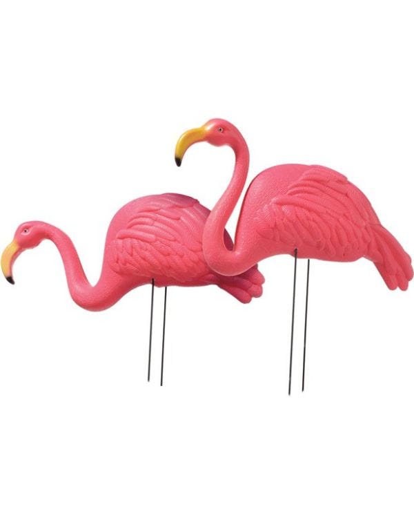 Flamingo Garden Stakes - 54cm Hawaiian Decoration (2pk)