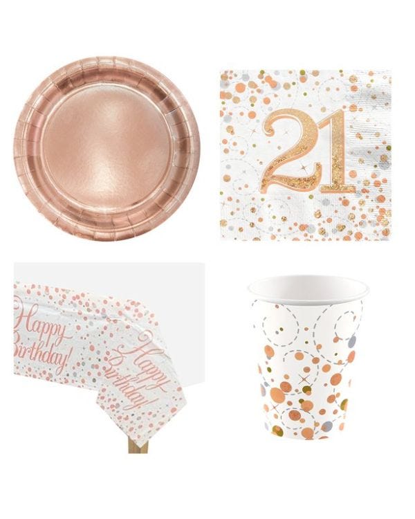21st Sparkling Fizz Birthday Party Pack - Value Pack for 8