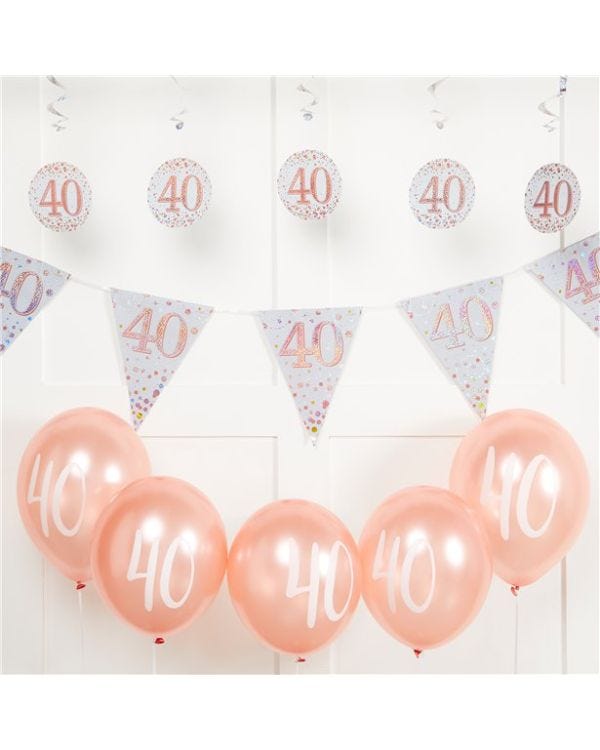 Sparkling Fizz 40th Birthday Decorating Kit - Value