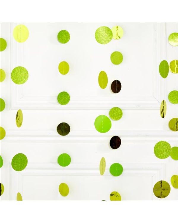 Lime Green Glitter Hanging String Decorations - 2.1m