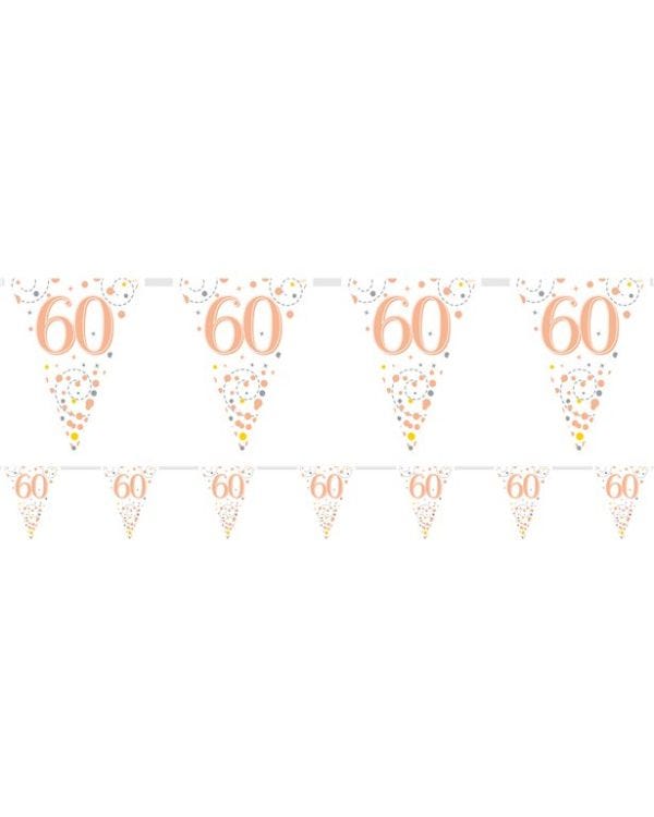 Sparkling Fizz 60th Foil Bunting - 3.9m