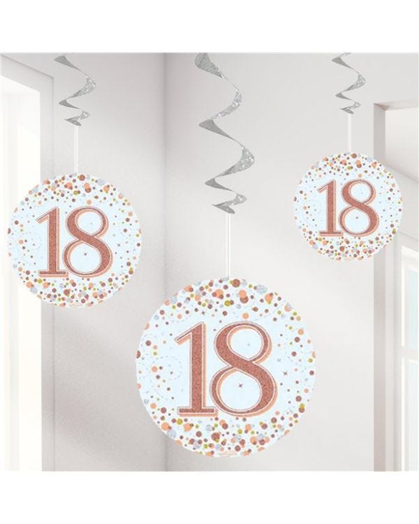 Sparkling Fizz 18th Hanging Swirls (6pk)