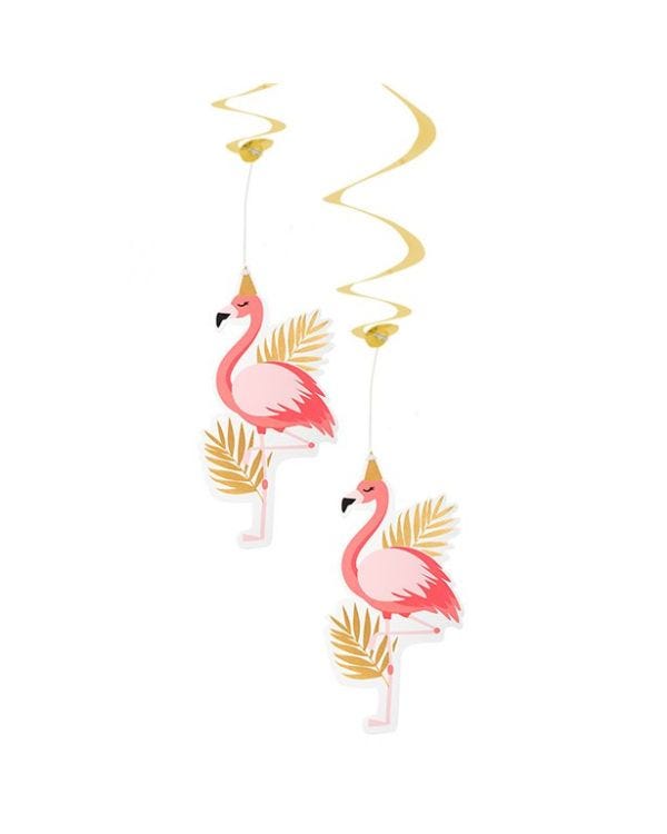 Flamingo Hanging Swirls - 85cm (2pk)