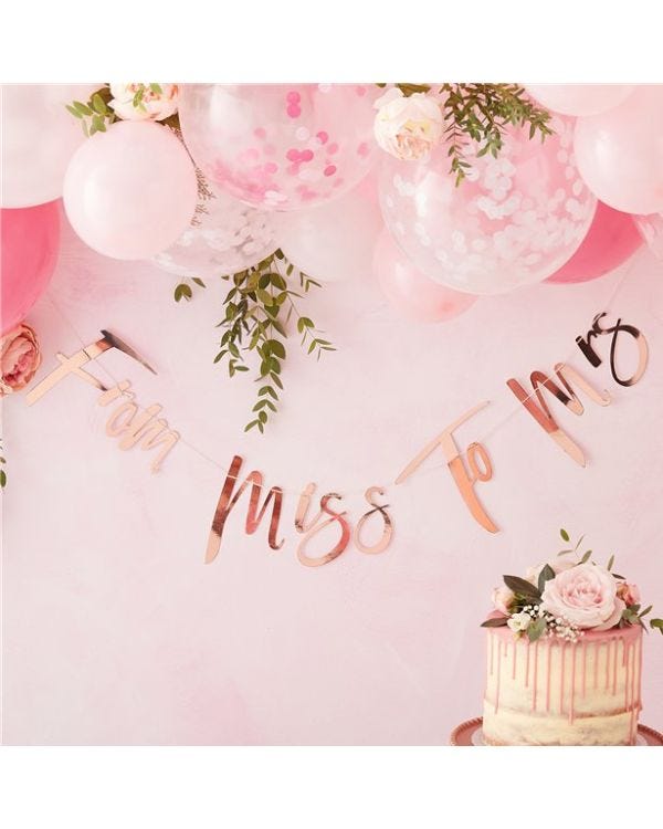 Floral Hen Party &#039;From Miss to Mrs&#039; Banner - 1.5m
