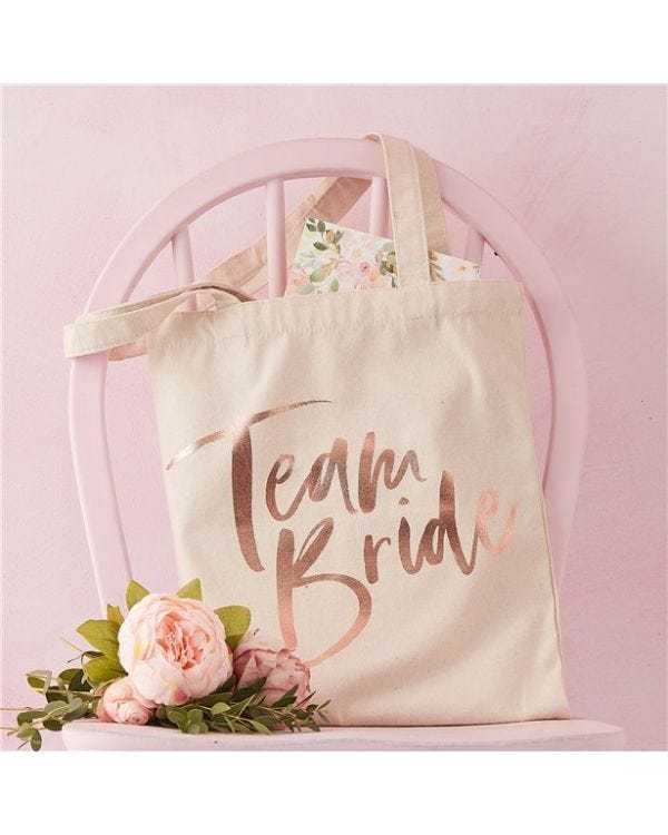 Floral Hen Party &#039;Team Bride&#039; Tote Bag -31cm x 67cm