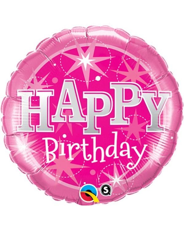Happy Birthday Pink Sparkle Balloon - 18&quot; Foil