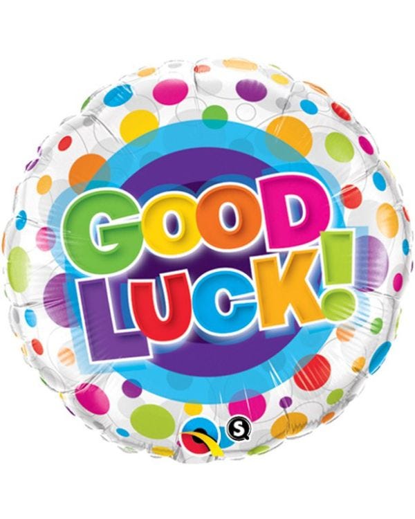 Good Luck Colourful Dots Stars Balloon - 18&quot; Foil