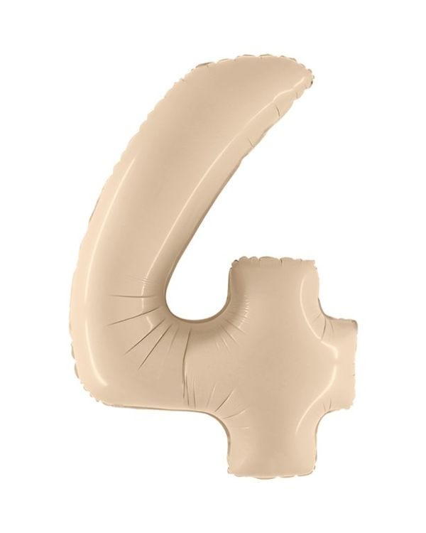 Number 4 Satin Cream Foil Balloon - 40&quot;