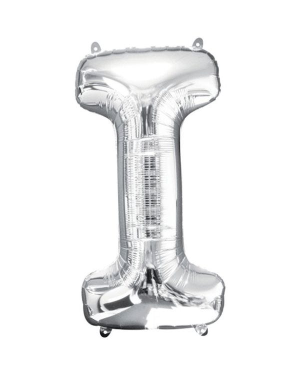 Silver Letter I Balloon - 16&quot; Foil