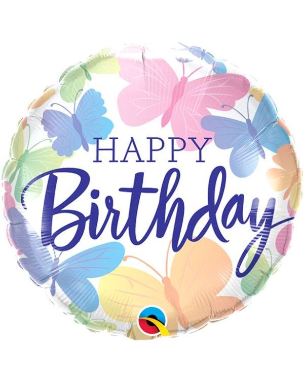 Beautiful Butterflies &quot;Happy Birthday&quot; Balloon - 18&quot; Foil