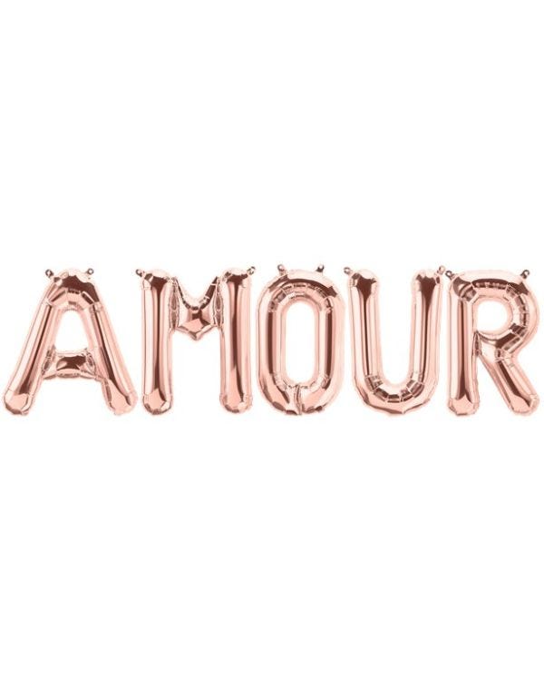 &#039;AMOUR&#039; Rose Gold Balloon Kit - 34&quot; Foil