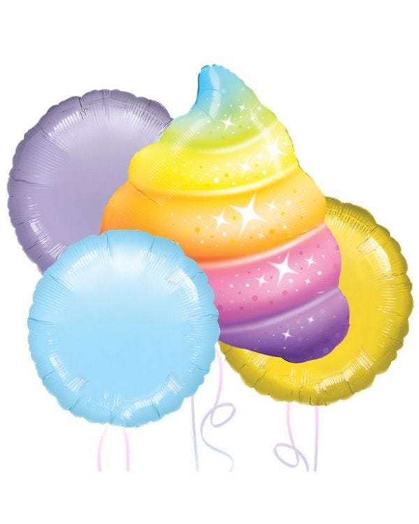 Rainbow Unicorn Poop Balloon Bouquet