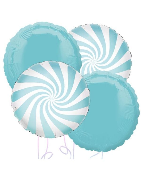 Blue Candy Stripe Balloon Bouquet