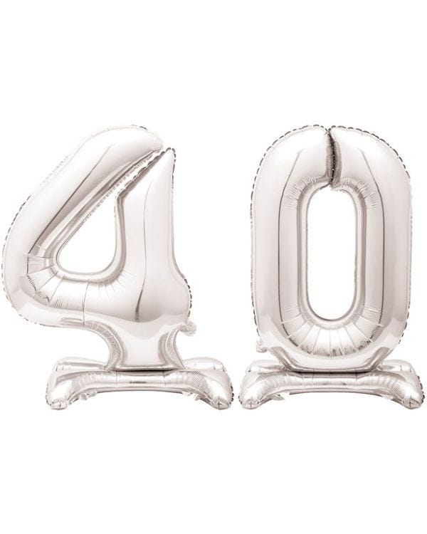 Silver 40 Standing Balloon Kit - 30&quot; Foil