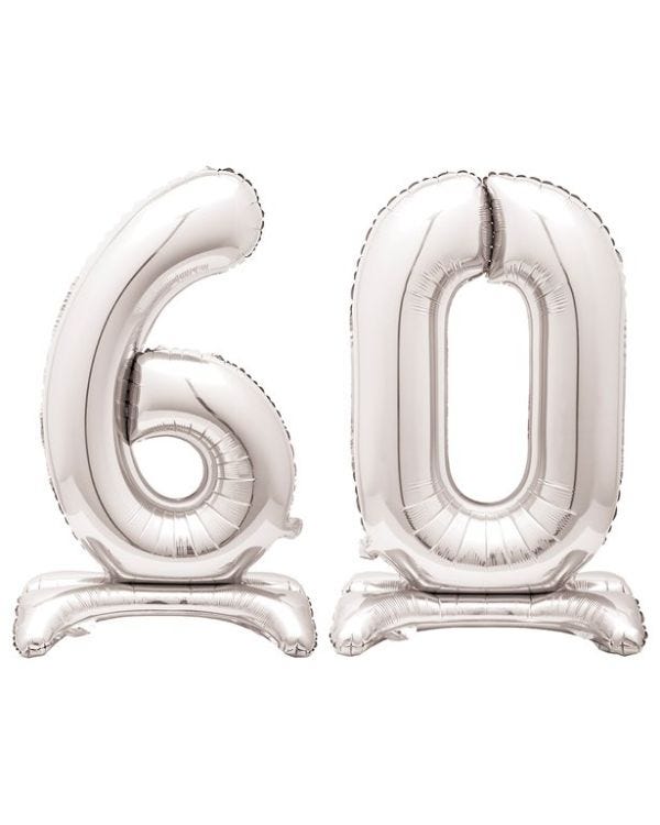 Silver 60 Standing Balloon Kit - 30&quot; Foil