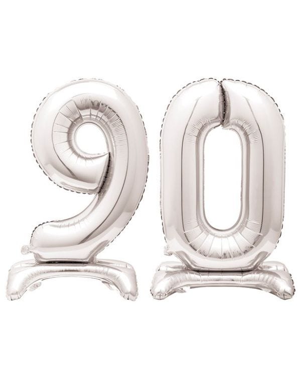 Silver 90 Standing Balloon Kit - 30&quot; Foil