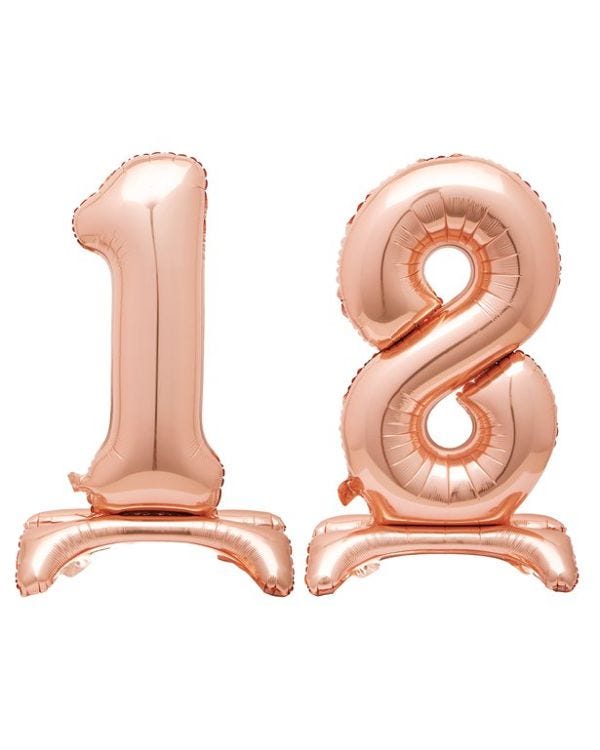 Rose Gold 18 Standing Balloon Kit - 30&quot; Foil