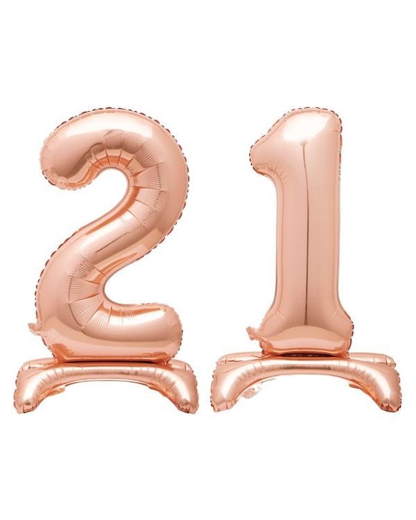 Rose Gold 21 Standing Balloon Kit - 30&quot; Foil