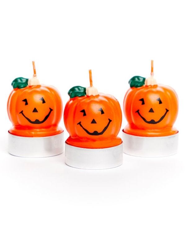 Pumpkin Tea Light Candles - 5cm (3pk)