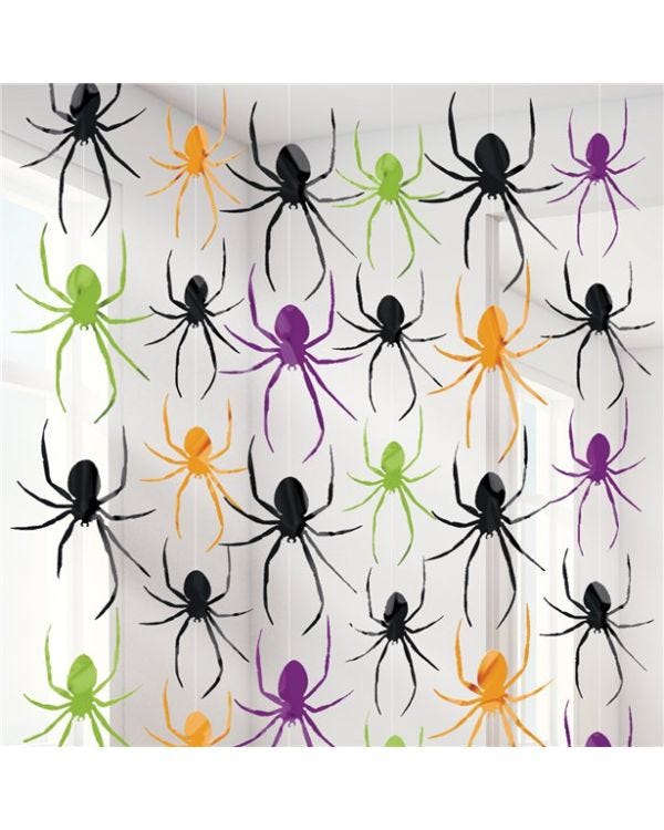 Halloween Spider String Decoration - 2m (6pk)