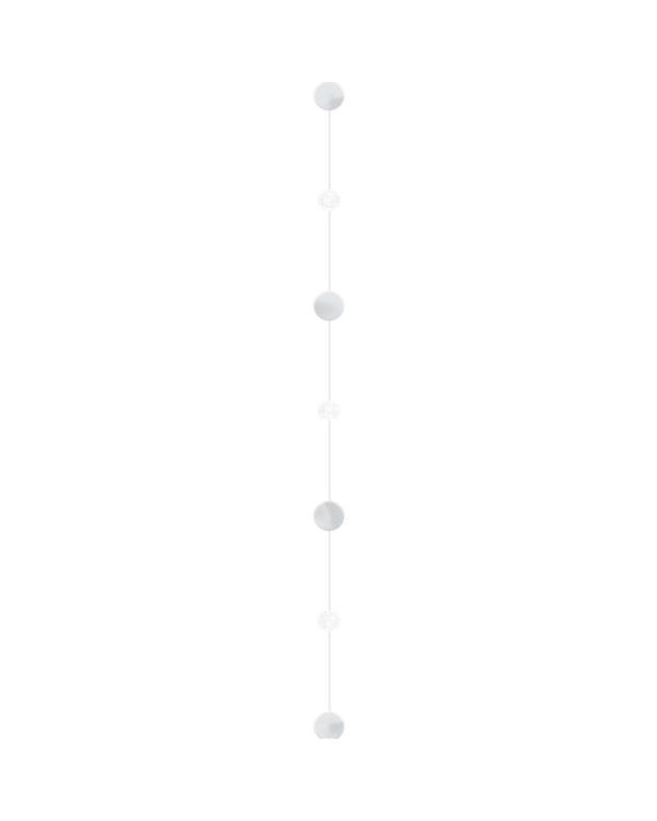 White &amp; Silver Glitter Paper Circles Balloon Tail - 1.8m