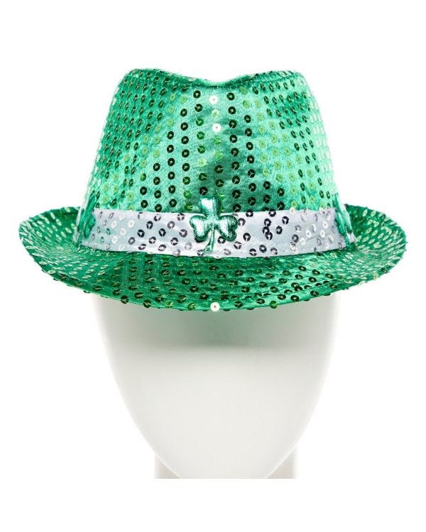 St Patrick&#039;s Day Sequin Fedora Hat
