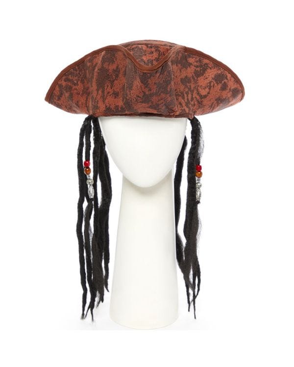 Deluxe Pirate Hat with Hair
