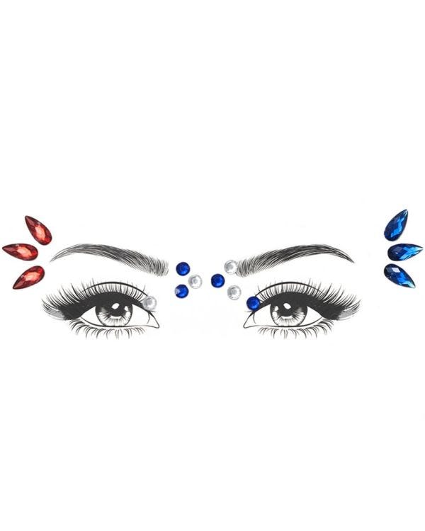 Red, White &amp; Blue Face Jewels
