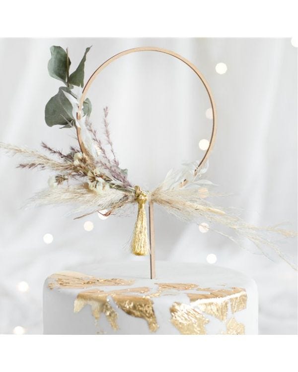 Wooden Hoop Cake Topper - 24.5cm