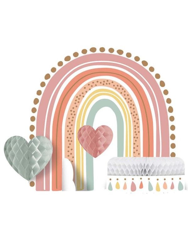 Boho Rainbow Honeycomb Centrepiece - 24cm