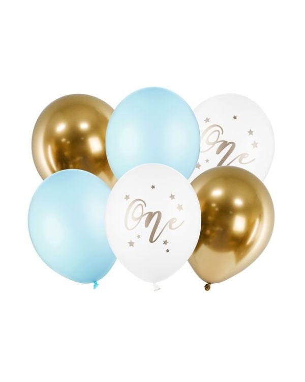 Pastel Blue Age 1 Balloon Bundle - 12&quot; Latex