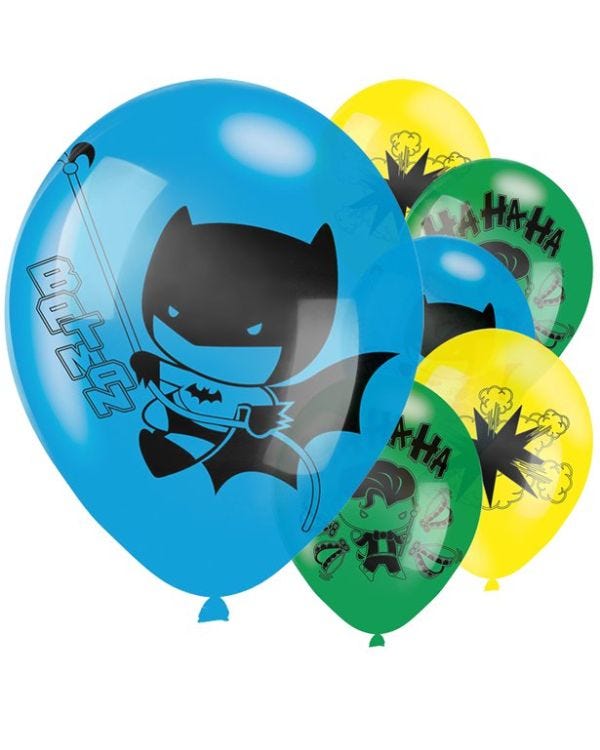 Batman &amp; Joker Balloons - 11&quot; Latex (6pk)