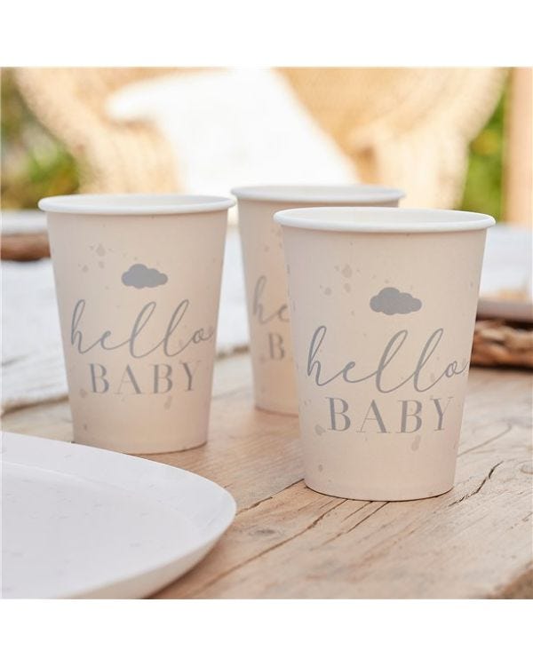 Hello Baby Eco Paper Cups - 266ml (8pk)