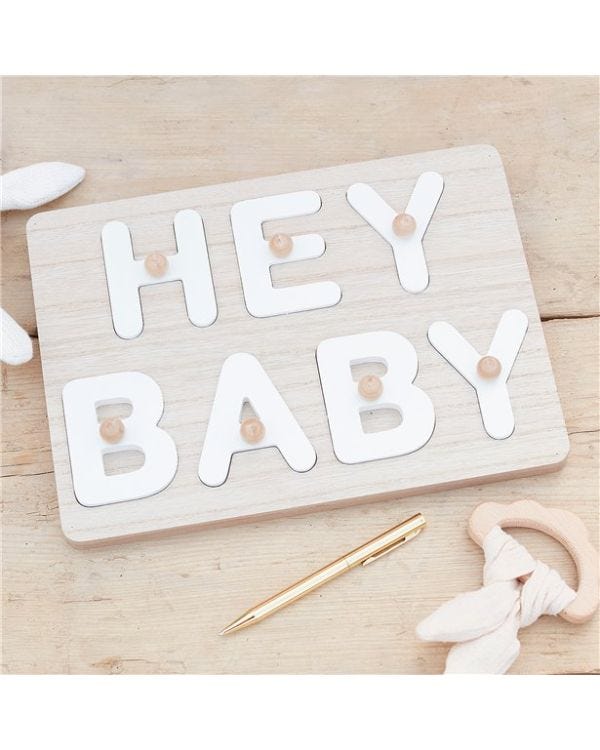 Hey Baby Wooden Puzzle Guest Book