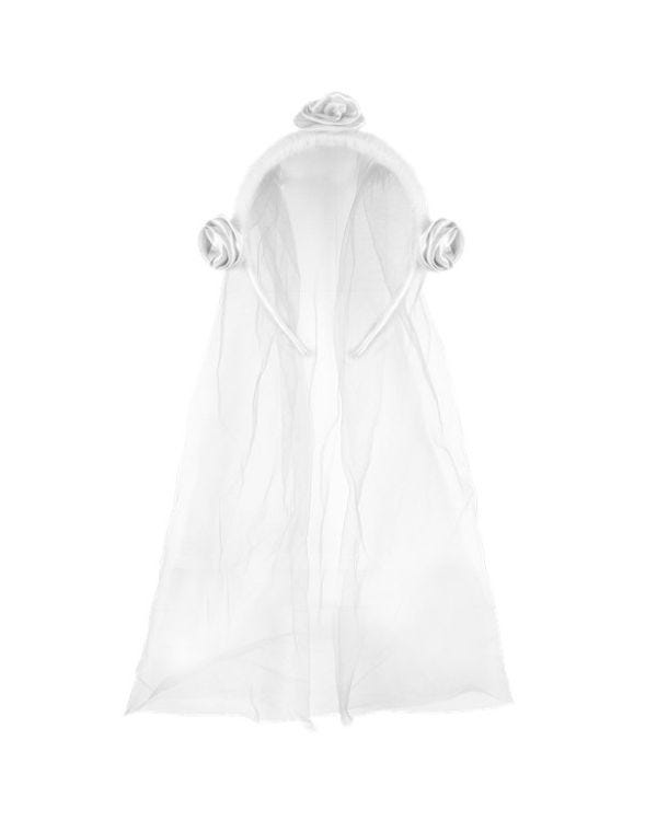 Bride To Be White Flower Veil - 1.5m