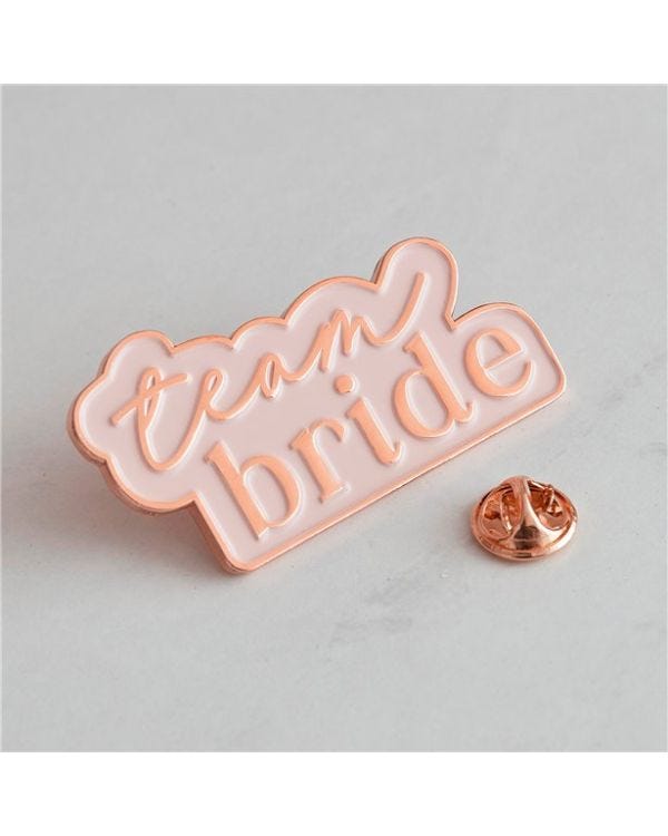 Team Bride Rose Gold Enamel Badge
