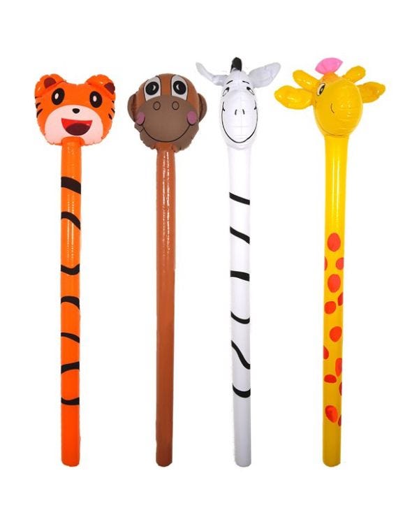 Inflatable Jungle Animal Stick - 118cm