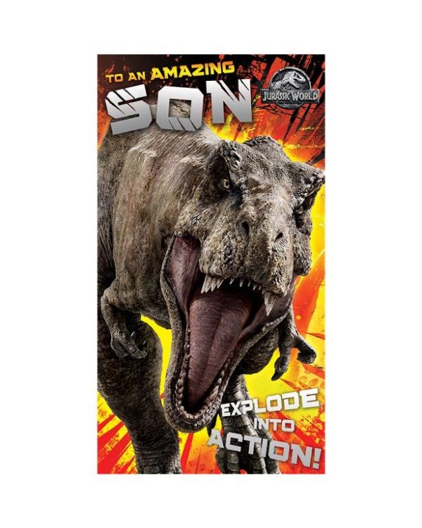 Jurassic World Son Birthday Card