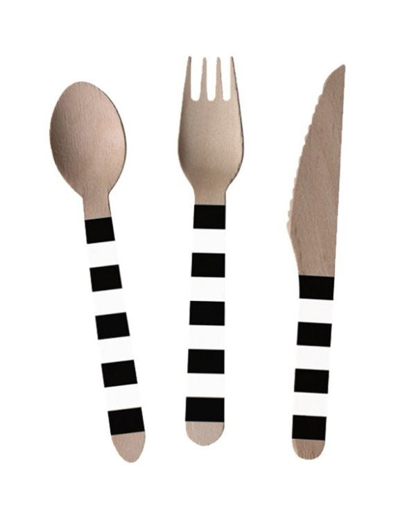Kicker Party Wooden Cutlery Set (24pk)