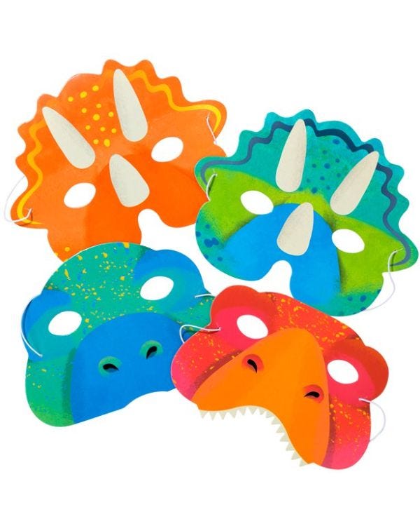 Dinosaur Party Masks (8pk)