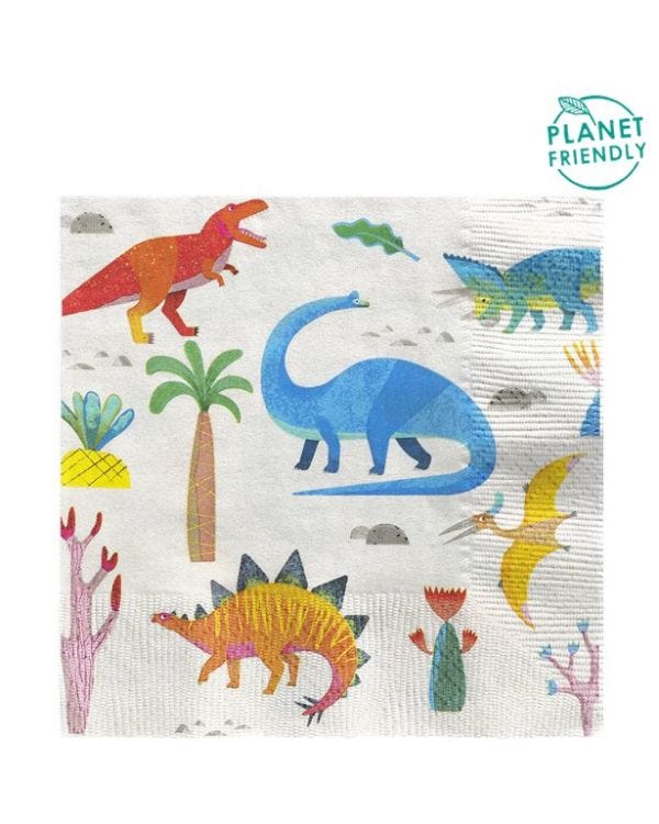 Little Party Dino Paper Napkins - 33cm (20pk)