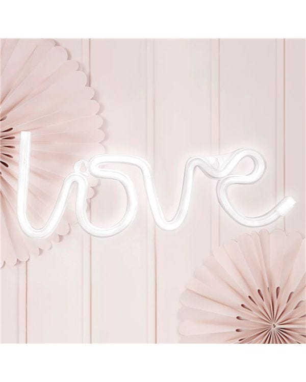 Neon LED White Love Light - 34.5cm x 13cm