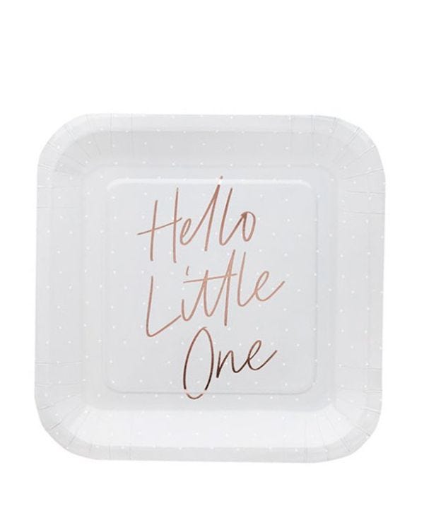 Hello Little One Paper Party Plates - 22.5cm (10pk)