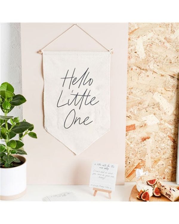 Hello Little One Canvas Sign &amp; Cards