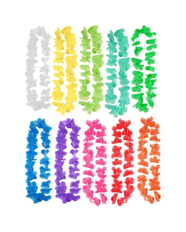 Hawaiian Hula Lei - Assorted Colours - 90cm each
