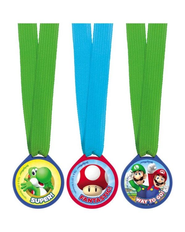 Super Mario Mini Award Medals (12pk)