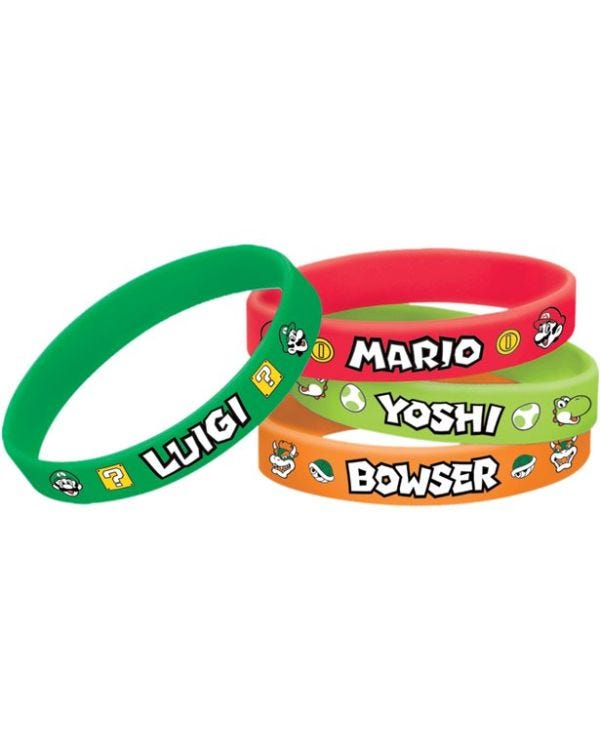 Super Mario Rubber Bracelets (6pk)