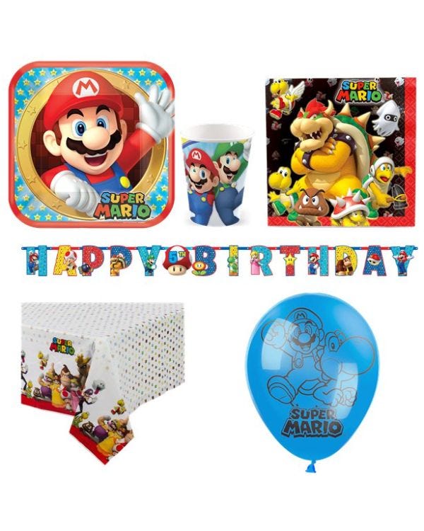 Super Mario - Deluxe Party Pack for 8