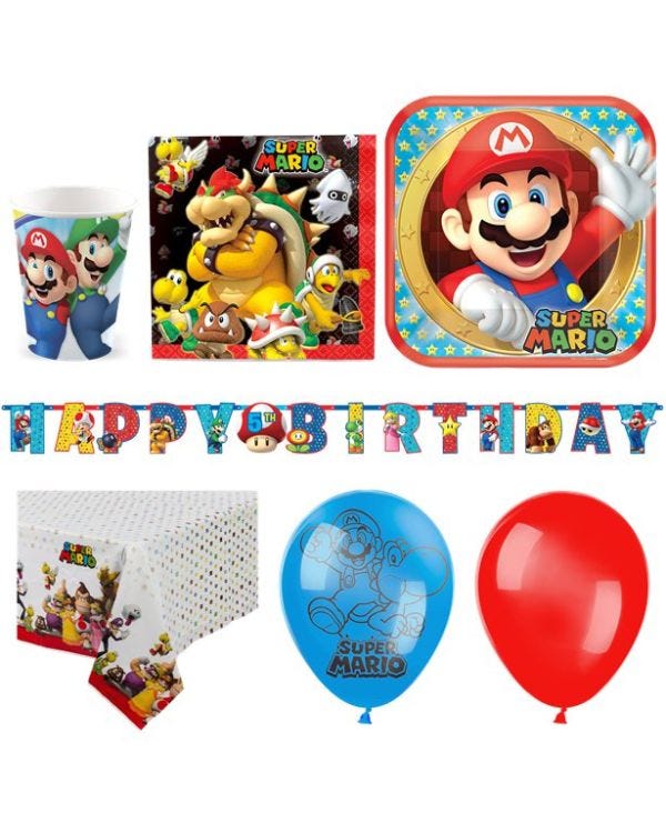 Super Mario - Deluxe Party Pack for 16