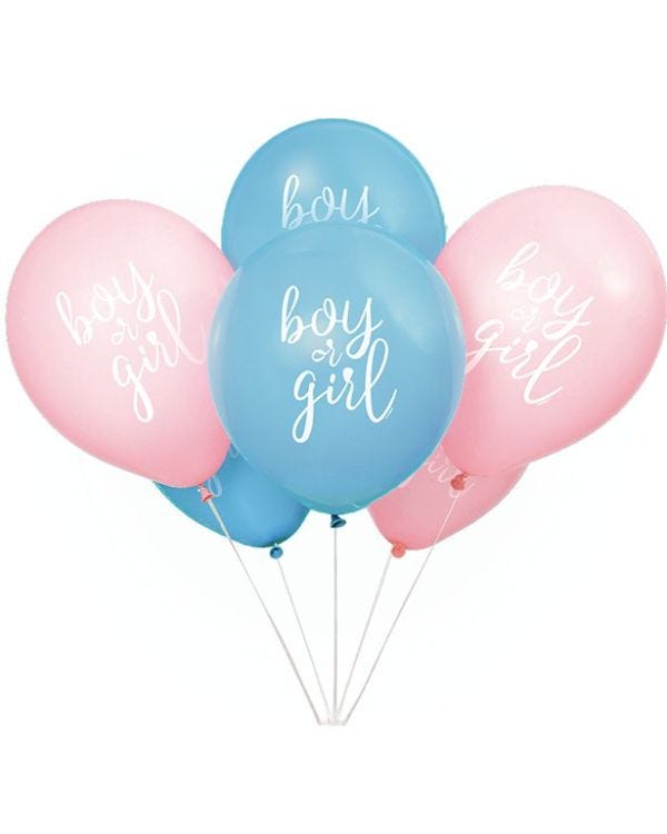 Boy Or Girl Gender Reveal Balloons - 12&quot; Latex (8pk)